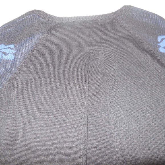 Pullover Sweater NEW Black Blue Ornamental Knit Top Long Sleeve - Picture 10 of 11